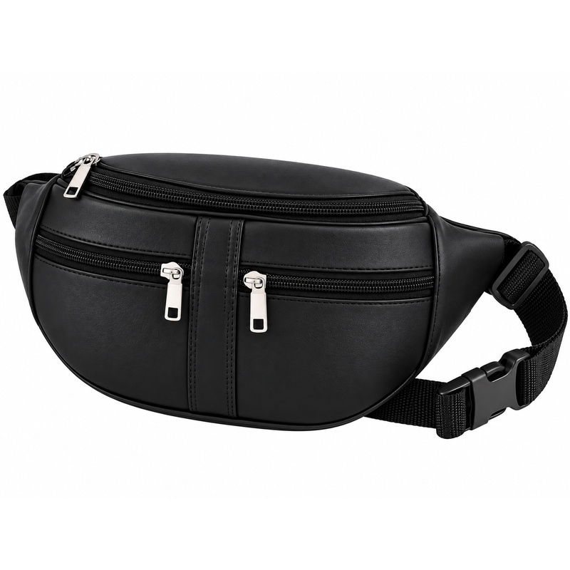 BB 006 Black Soft Leather Bumbag/Waist Bag (New) (image for) BB 006 Black Soft Leather Bumbag/Waist Bag (New)